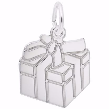 Picture of Gift Box Charm Pendant - Sterling Silver