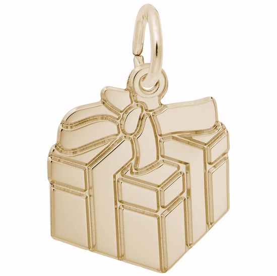 Picture of Gift Box Charm Pendant - 14K Gold