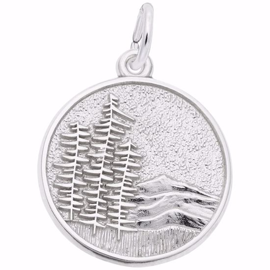 Picture of Mountain Scene Charm Pendant - Sterling Silver