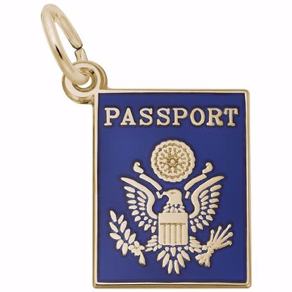 Picture of Passport Charm Pendant - 14K Gold