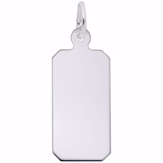 Picture of Dog Tag Charm Pendant - Sterling Silver