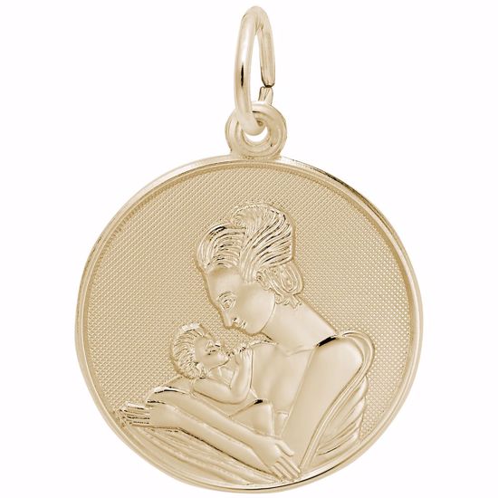 Picture of Mom & Baby Charm Pendant - 14K Gold