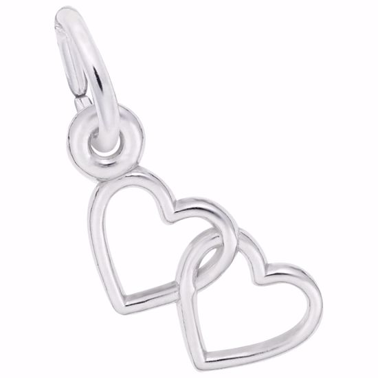 Picture of Two Hearts Charm Pendant - Sterling Silver