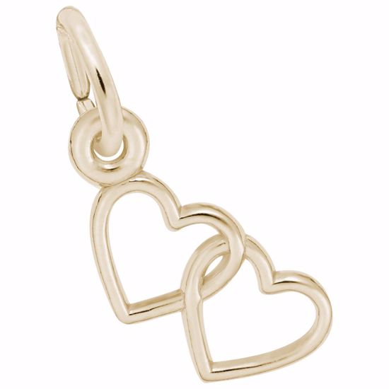 Picture of Two Hearts Charm Pendant - 14K Gold