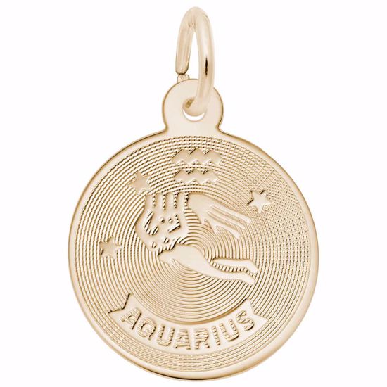 Picture of Aquarius Charm Pendant - 14K Gold