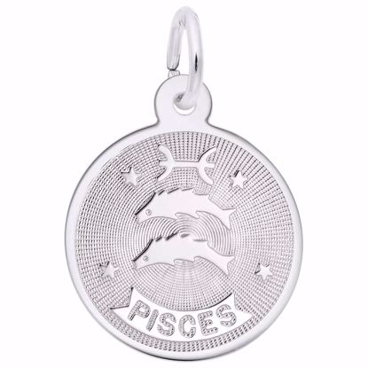Picture of Pisces Charm Pendant - Sterling Silver
