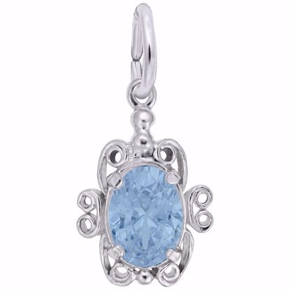 Picture of 03 Birthstone March Charm Pendant - Sterling Silver
