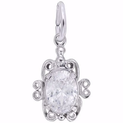 Picture of 04 Birthstone April Charm Pendant - Sterling Silver
