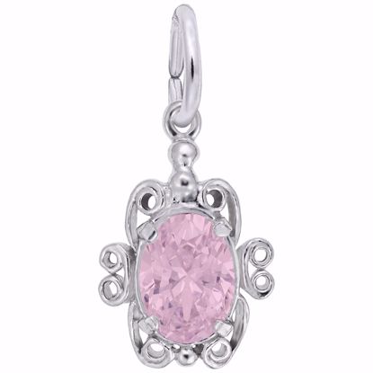 Picture of 10 Birthstone October Charm Pendant - Sterling Silver