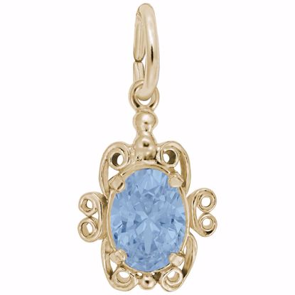 Picture of 03 Birthstone March Charm Pendant - 14K Gold