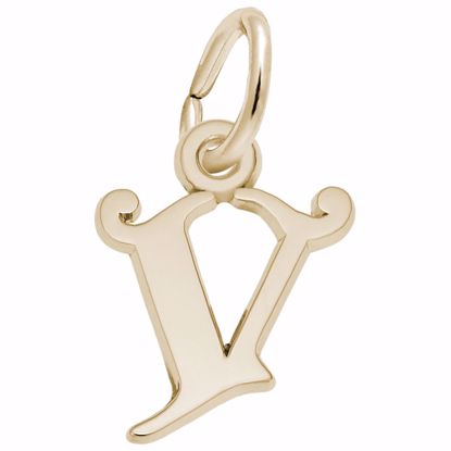 Picture of Init-V Charm Pendant - 14K Gold