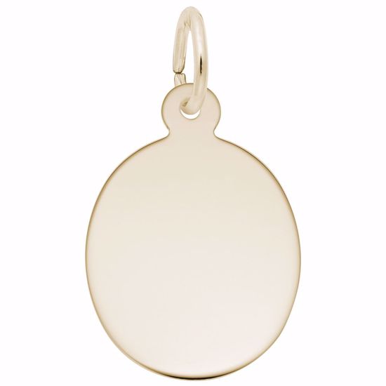 Picture of Oval Disc Charm Pendant - 14K Gold