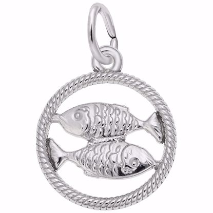 Picture of Pisces Charm Pendant - Sterling Silver
