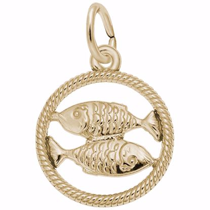 Picture of Pisces Charm Pendant - 14K Gold