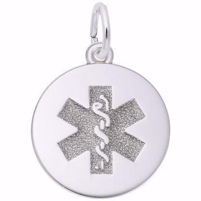 Picture of Medical Symbol-Red Paint Charm Pendant - Sterling Silver