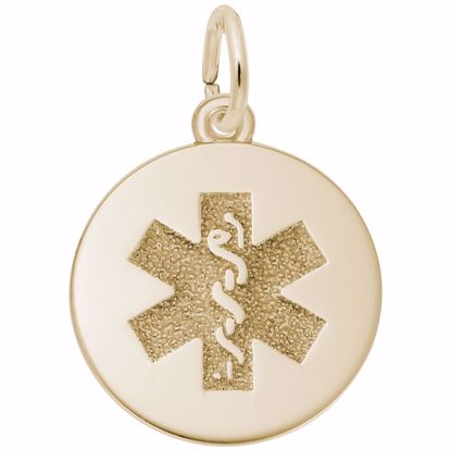 Picture of Medical Symbol Charm Pendant - 14K Gold