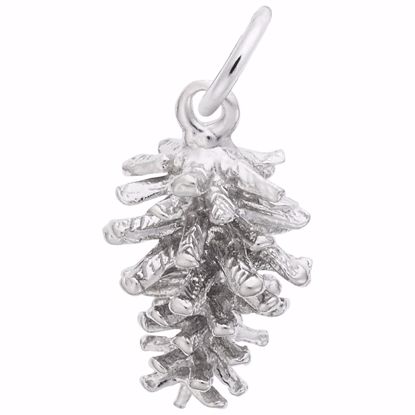 Picture of Pine Cone Charm Pendant - Sterling Silver