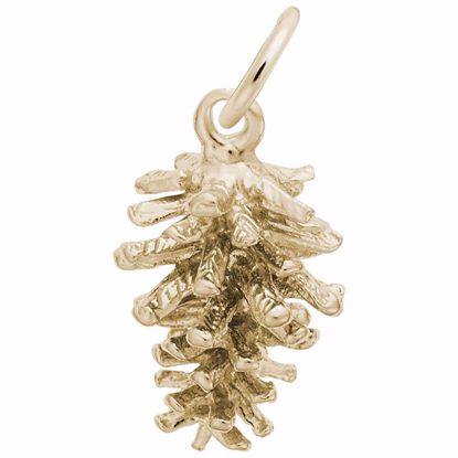 Picture of Pine Cone Charm Pendant - 14K Gold