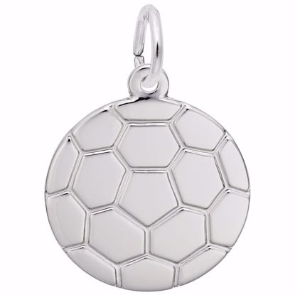 Picture of Soccer Ball Charm Pendant - Sterling Silver
