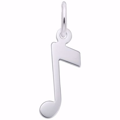 Picture of Music Note Charm Pendant - Sterling Silver