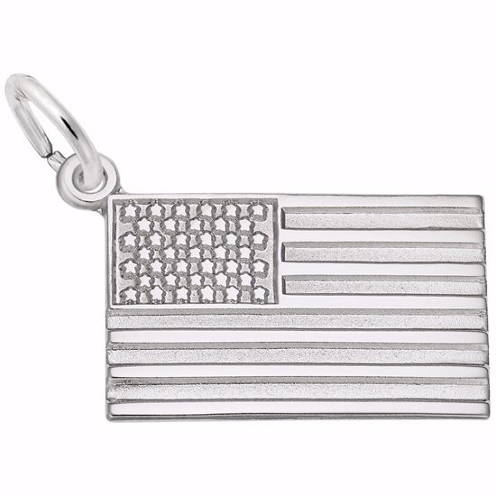 Picture of Usa Flag Charm Pendant - Sterling Silver