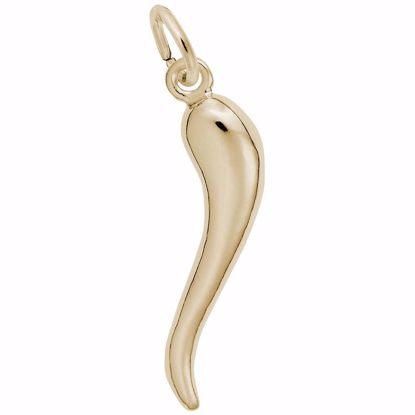 Picture of Italian Horn Charm Pendant - 14K Gold