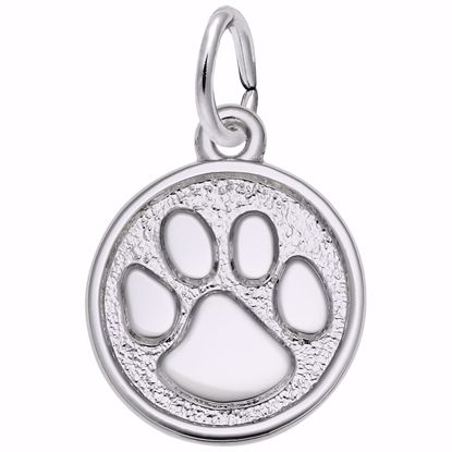 Picture of Paw Print Charm Pendant - Sterling Silver