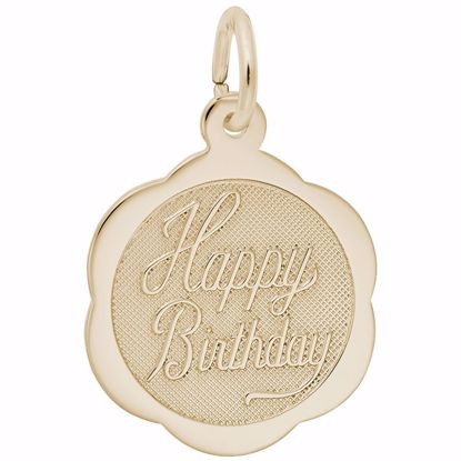 Picture of Birthday Charm Pendant - 14K Gold