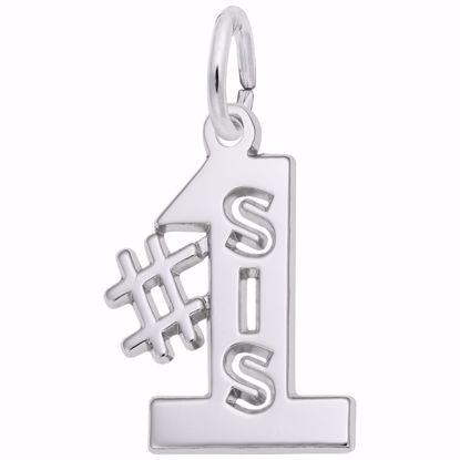 Picture of #1 Sis Charm Pendant - Sterling Silver