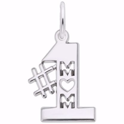 Picture of #1 Mom Charm Pendant - Sterling Silver