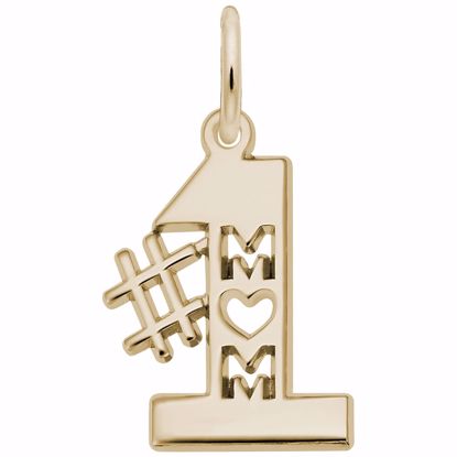 Picture of #1 Mom Charm Pendant - 14K Gold