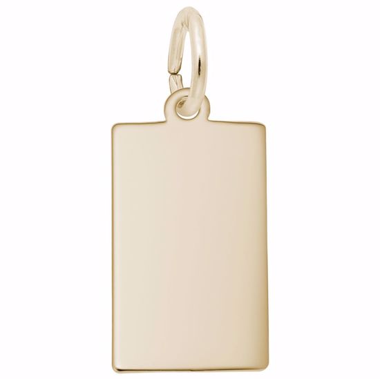 Picture of Dog Tag Charm Pendant - 14K Gold