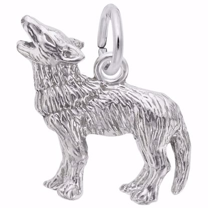 Picture of Wolf Charm Pendant - Sterling Silver