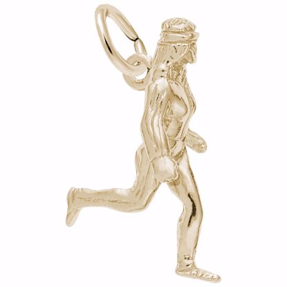 Picture of Female Jogger Charm Pendant - 14K Gold