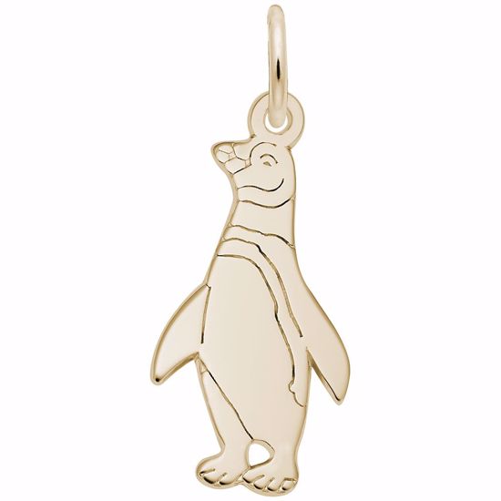 Picture of Penguin Charm Pendant - 14K Gold