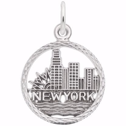 Picture of New York Skyline Charm Pendant - Sterling Silver