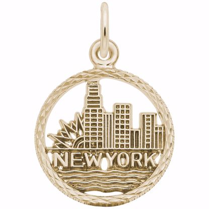 Picture of New York Skyline Charm Pendant - 14K Gold