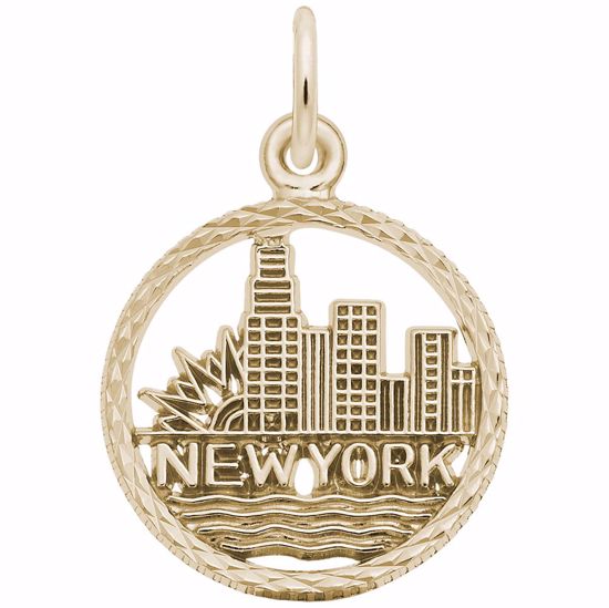 Picture of New York Skyline Charm Pendant - 14K Gold