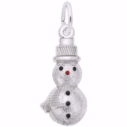Picture of Snowman Charm Pendant - Sterling Silver