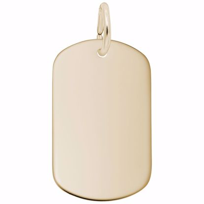 Picture of Dog Tag Charm Pendant - 14K Gold