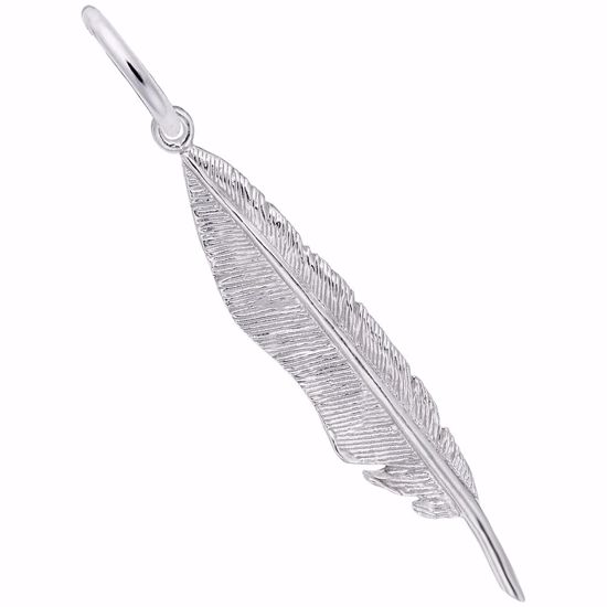 Picture of Feather Charm Pendant - Sterling Silver