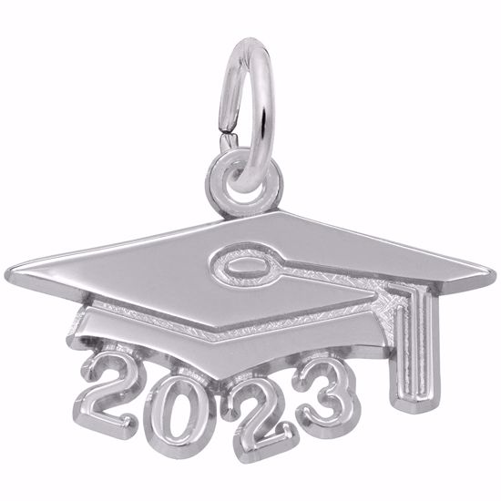 Picture of Grad Cap 2023 Large Charm Pendant - Sterling Silver