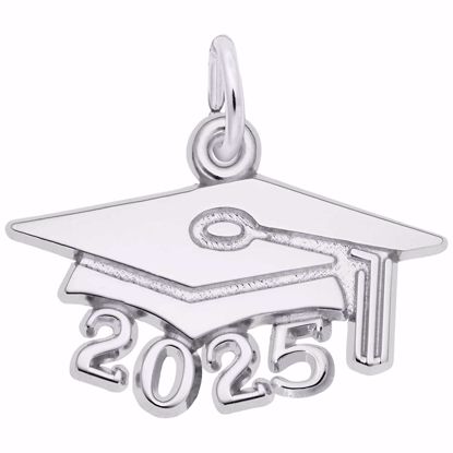 Picture of Grad Cap 2025 Large Charm Pendant - Sterling Silver