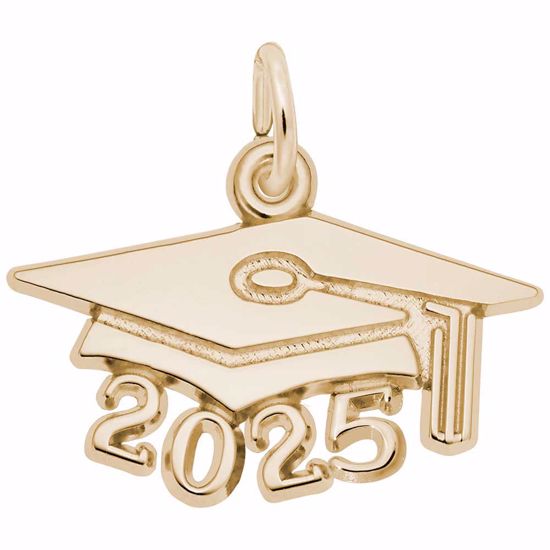 Picture of Grad Cap 2025 Large Charm Pendant - 14K Gold