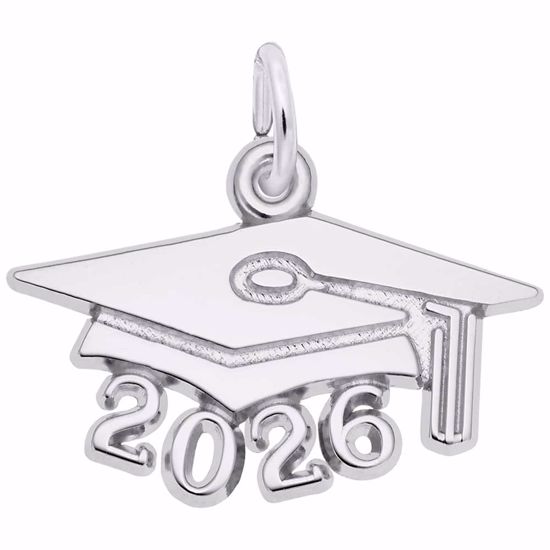 Picture of Grad Cap 2026 Large Charm Pendant - Sterling Silver