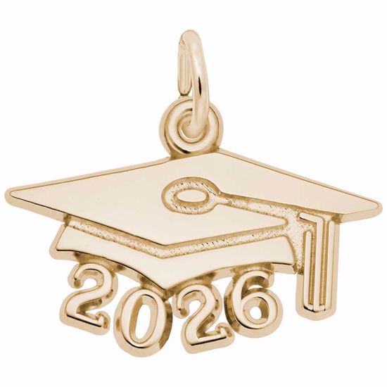 Picture of Grad Cap 2026 Large Charm Pendant - 14K Gold