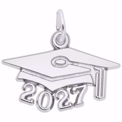 Picture of Grad Cap 2027 Large Charm Pendant - Sterling Silver