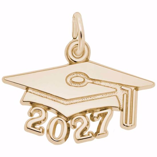 Picture of Grad Cap 2027 Large Charm Pendant - 14K Gold