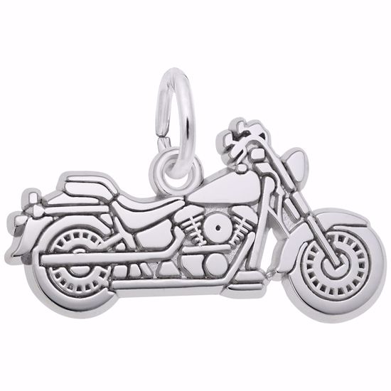 Picture of Motorcycle Charm Pendant - Sterling Silver