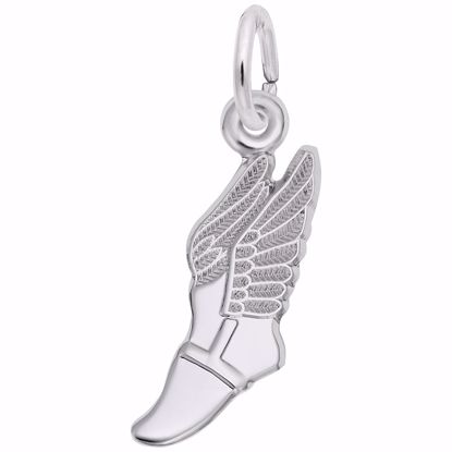 Picture of Winged Shoe Charm Pendant - Sterling Silver